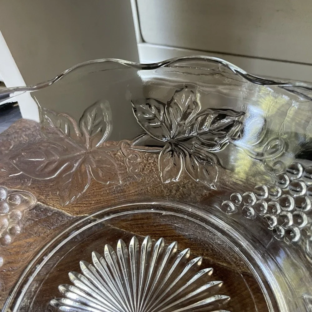 Clear Glass Fruit Bowl Retro Dish 8